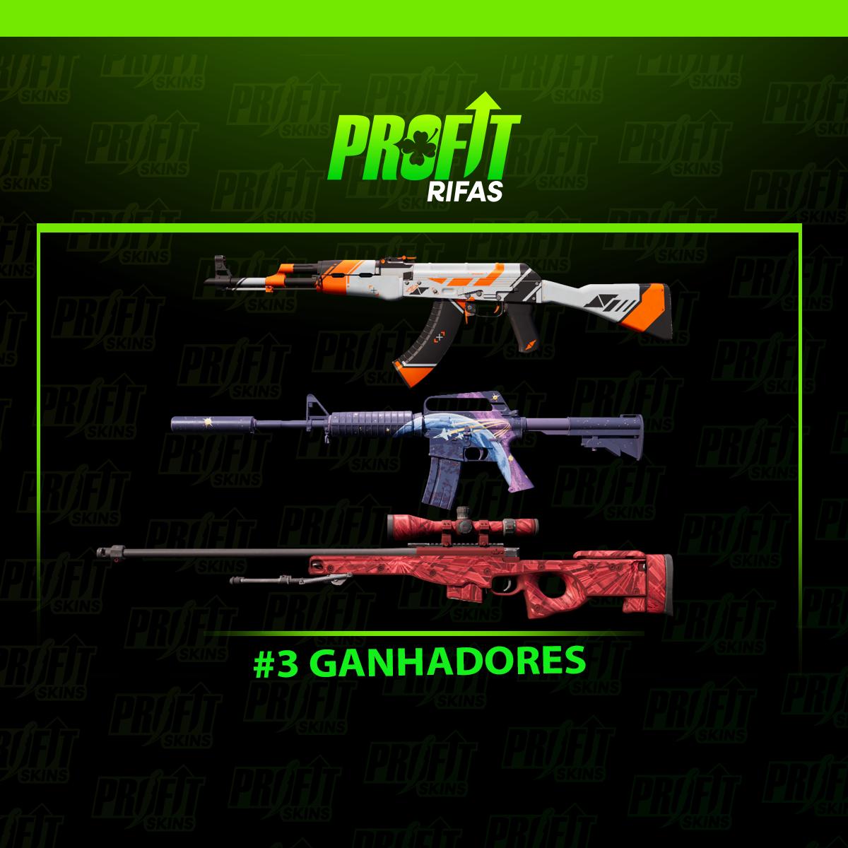 #3 GANHADORES | AK-47 + M4A1S + AWP 🍀
